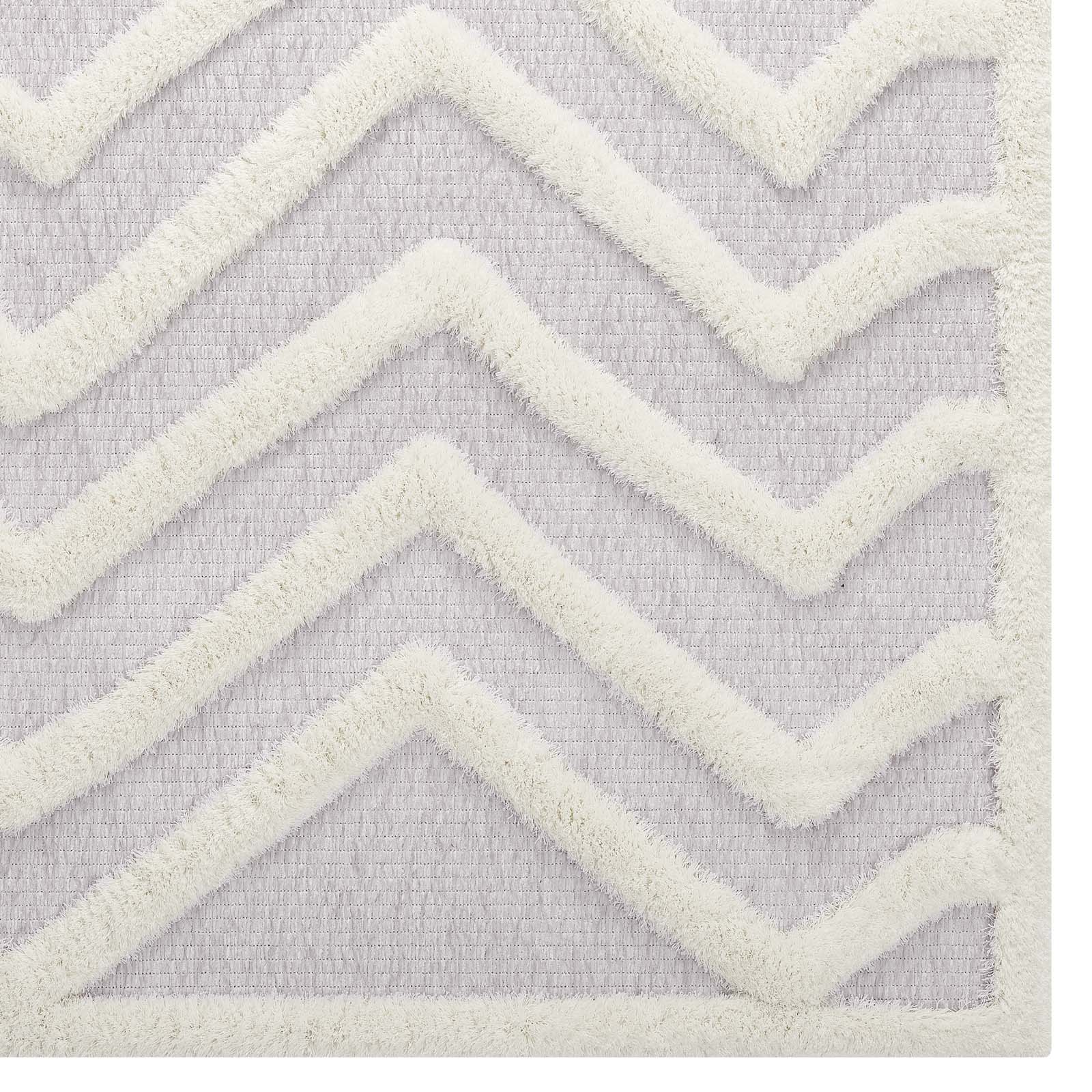 Whimsical Pathway Abstract Chevron Shag Area Rug by Modway