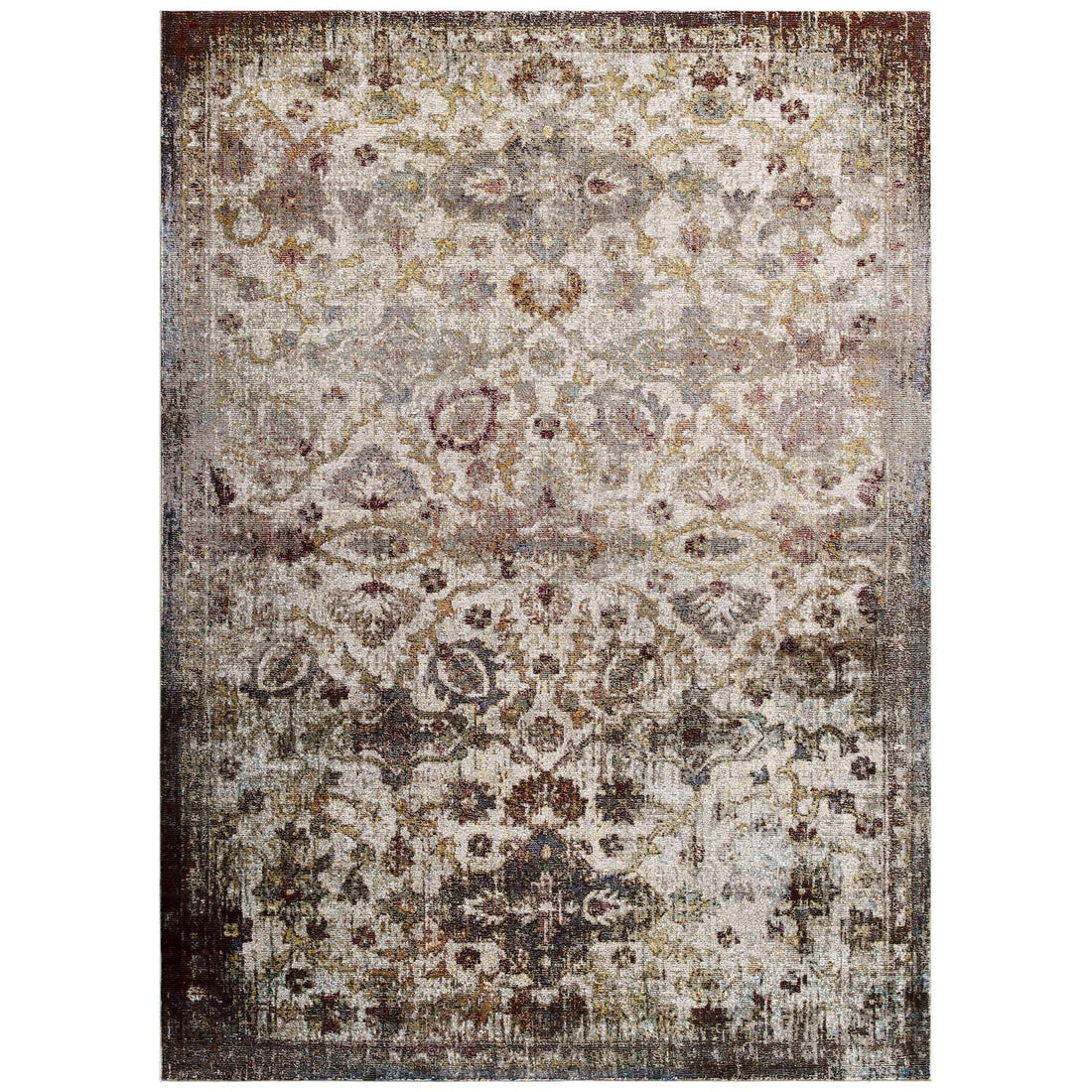 Success Kaede Distressed Vintage Floral Moroccan Trellis Area Rug by Modway