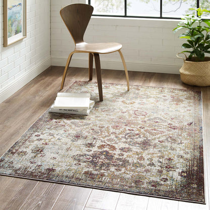 Success Kaede Distressed Vintage Floral Moroccan Trellis Area Rug by Modway