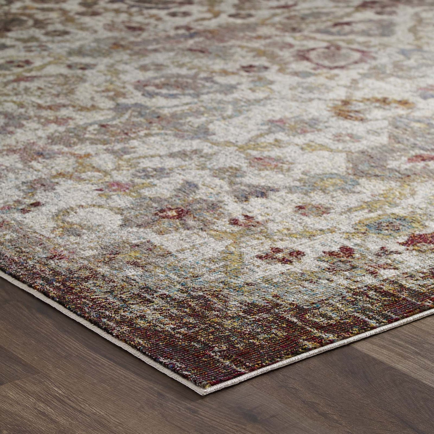 Success Kaede Distressed Vintage Floral Moroccan Trellis Area Rug by Modway