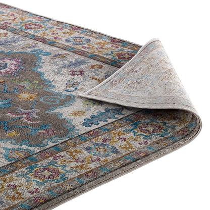 Success Anisah Distressed Floral Vintage Medallion Area Rug by Modway