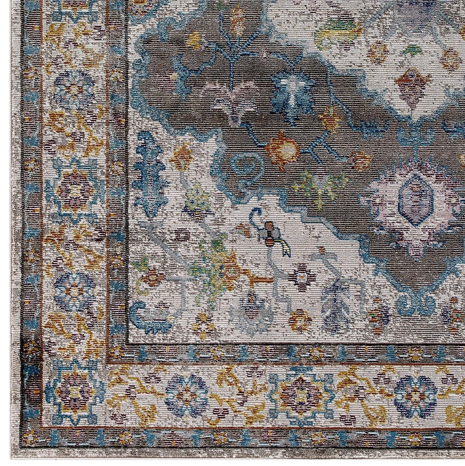 Success Anisah Distressed Floral Vintage Medallion Area Rug by Modway