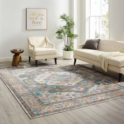 Success Anisah Distressed Floral Vintage Medallion Area Rug by Modway