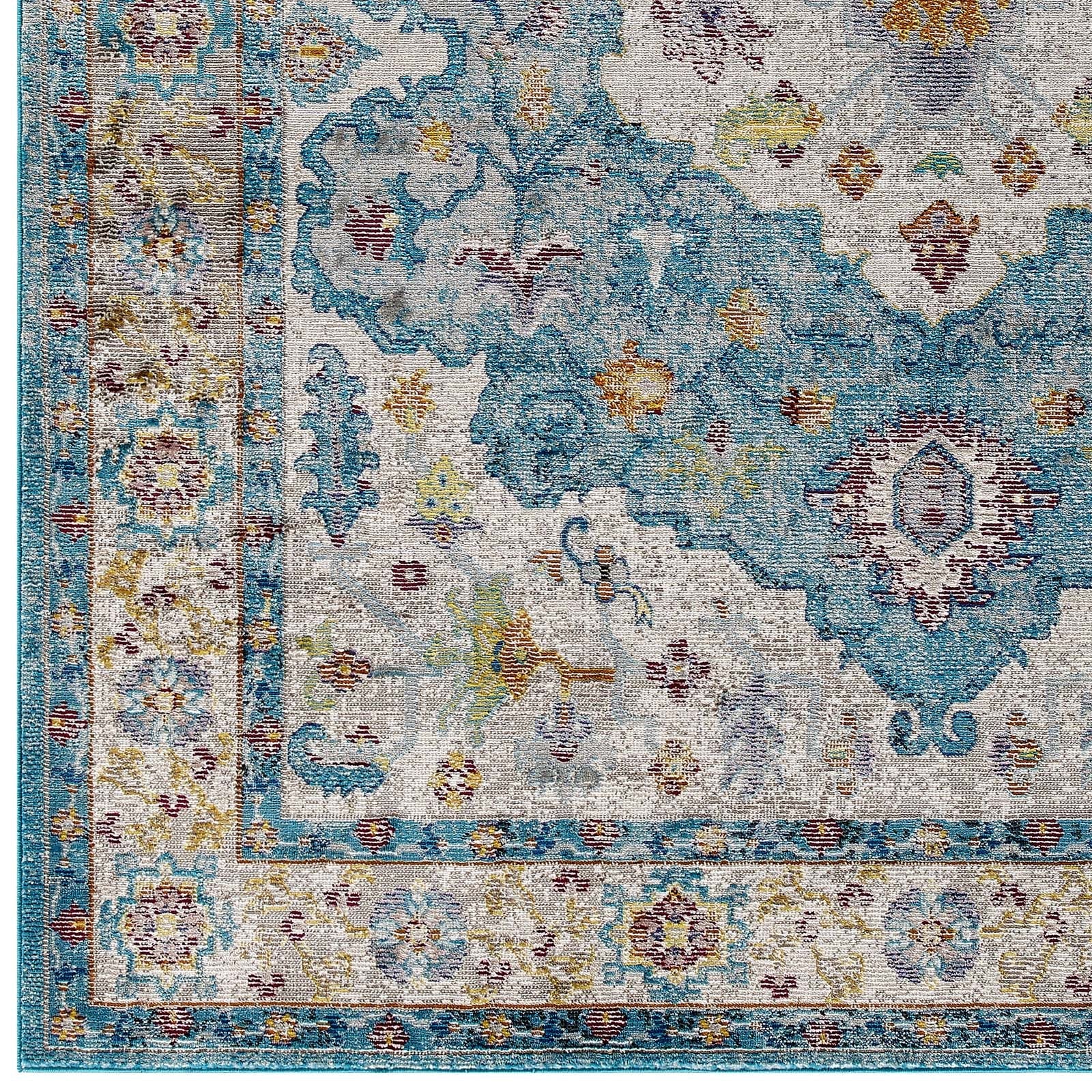 Success Anisah Distressed Floral Vintage Medallion Area Rug by Modway