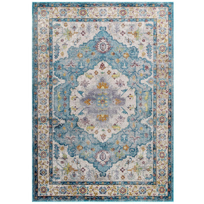 Success Anisah Distressed Floral Vintage Medallion Area Rug by Modway