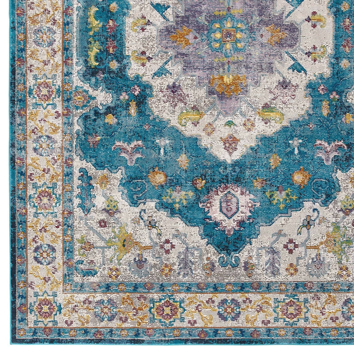 Success Anisah Distressed Floral Vintage Medallion Area Rug by Modway