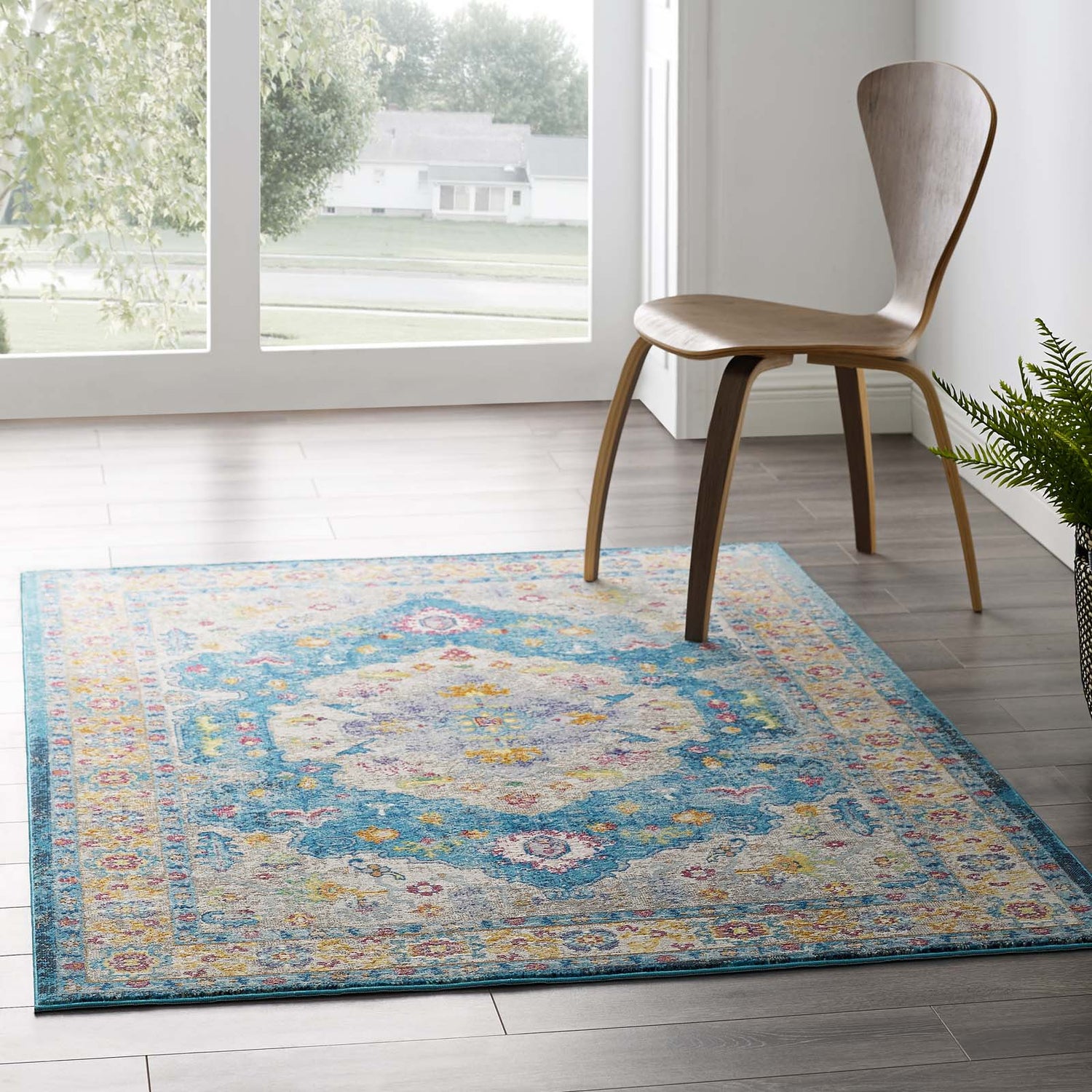 Success Anisah Distressed Floral Vintage Medallion Area Rug by Modway