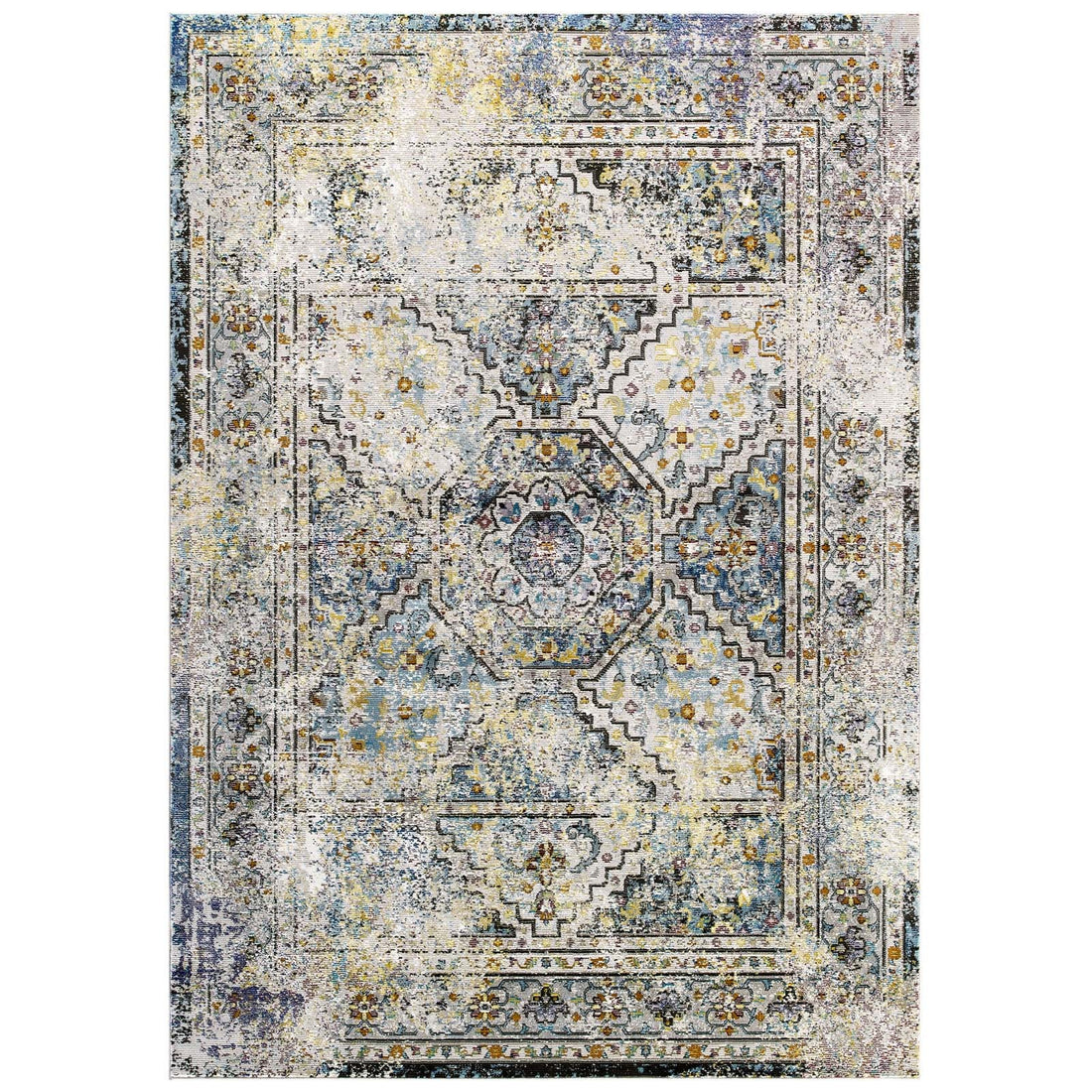 Success Jacinda Distressed Vintage Floral Vintage Medallion Area Rug by Modway