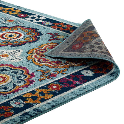 Entourage Odile Distressed Floral Moroccan Trellis Area Rug by Modway