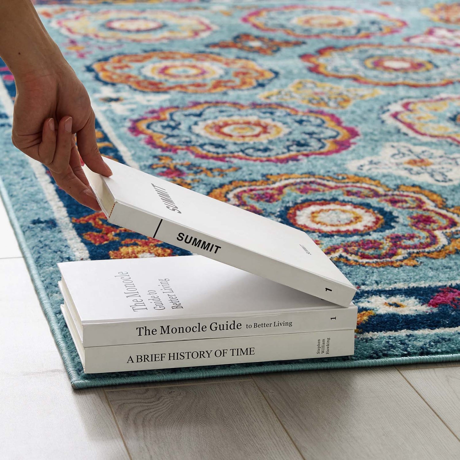 Entourage Odile Distressed Floral Moroccan Trellis Area Rug by Modway