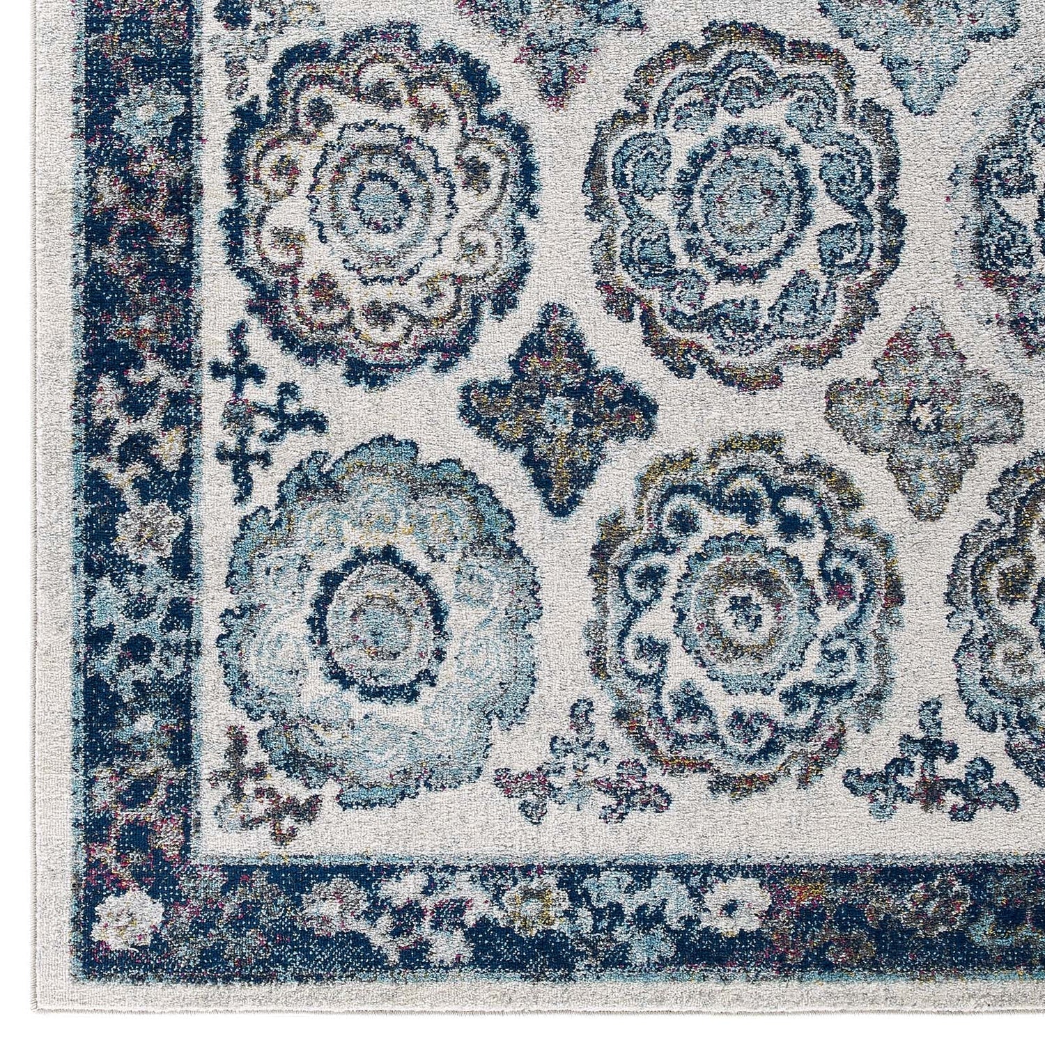 Entourage Odile Distressed Floral Moroccan Trellis Area Rug by Modway