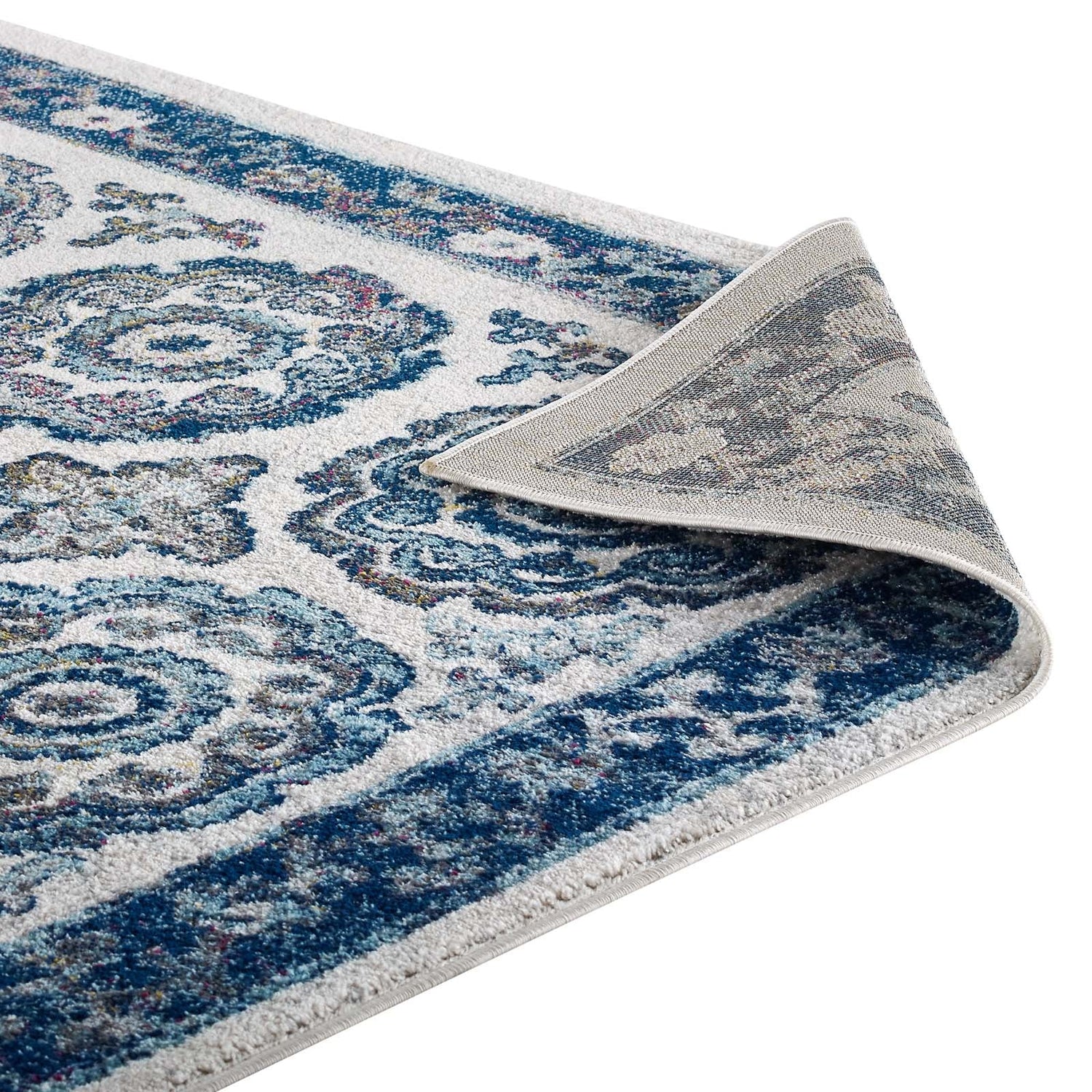 Entourage Odile Distressed Floral Moroccan Trellis Area Rug by Modway