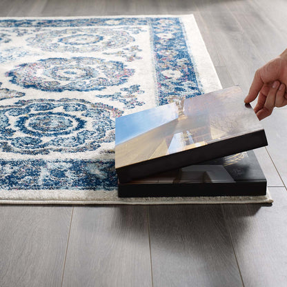 Entourage Odile Distressed Floral Moroccan Trellis Area Rug by Modway
