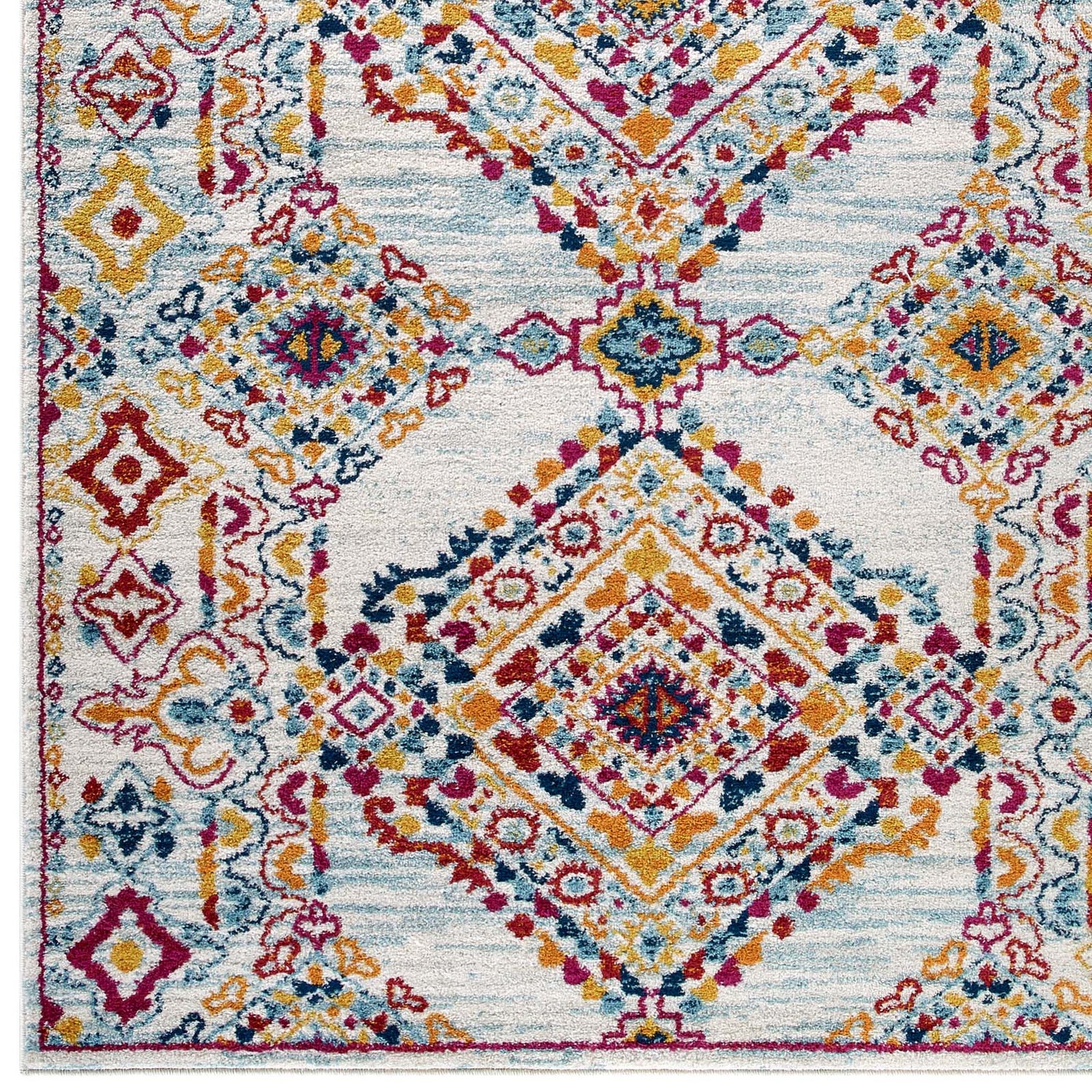 Entourage Khalida Distressed Floral Lattice Area Rug by Modway