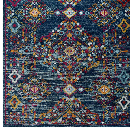 Entourage Khalida Distressed Floral Lattice Area Rug by Modway