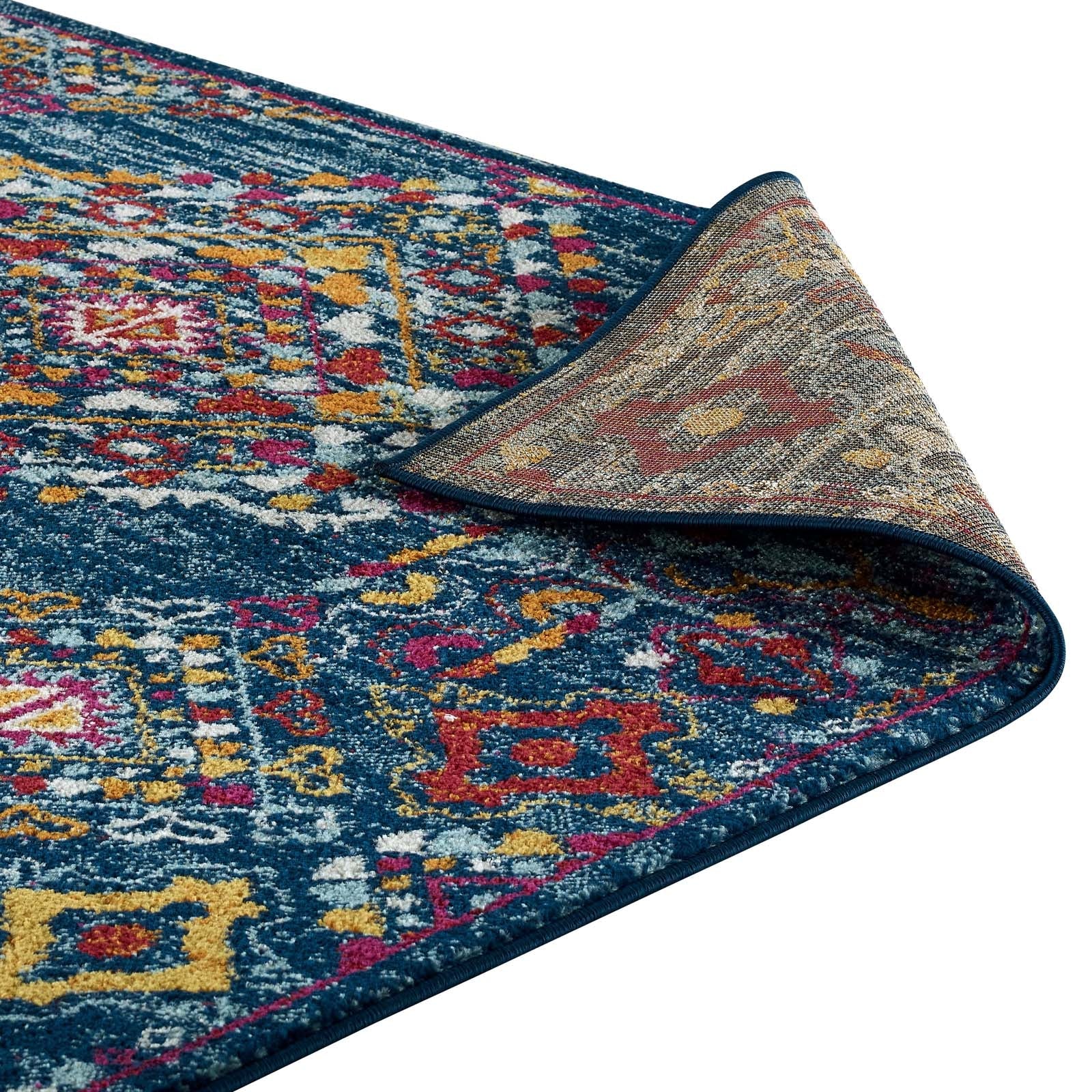 Entourage Khalida Distressed Floral Lattice Area Rug by Modway