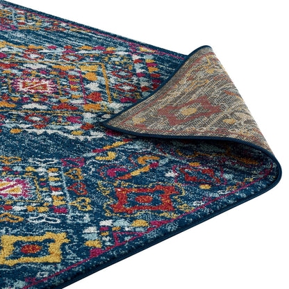 Entourage Khalida Distressed Floral Lattice Area Rug by Modway