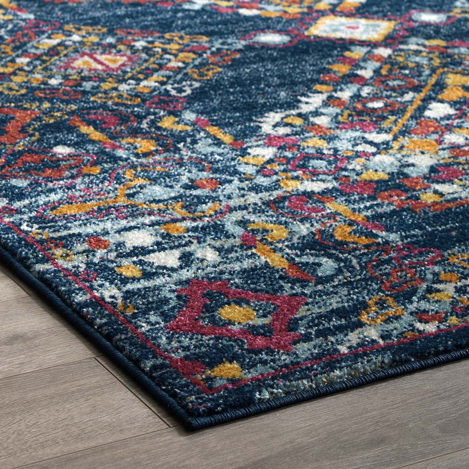 Entourage Khalida Distressed Floral Lattice Area Rug by Modway