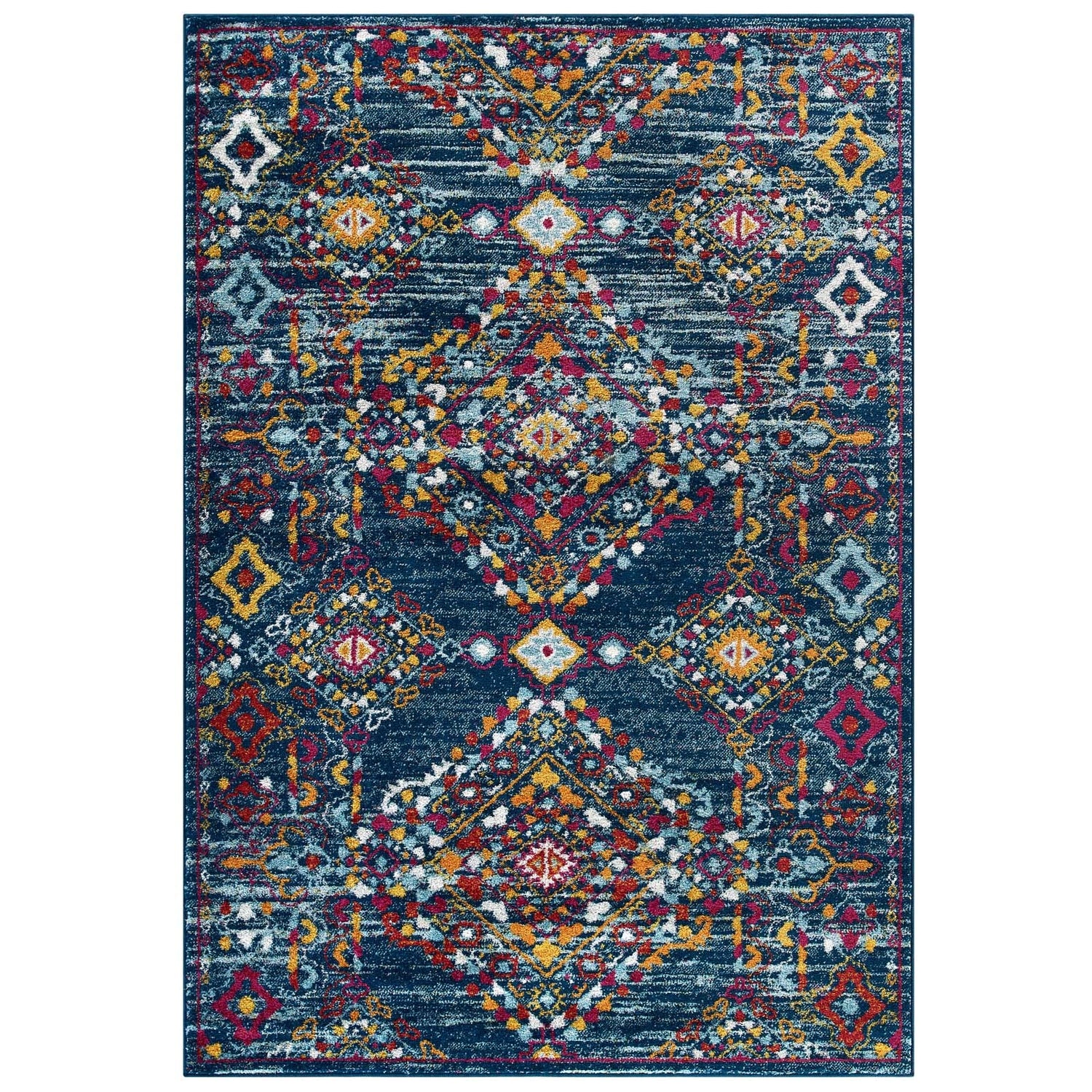 Entourage Khalida Distressed Floral Lattice Area Rug by Modway