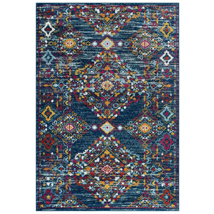 Entourage Khalida Distressed Floral Lattice Area Rug by Modway