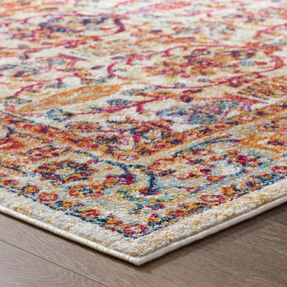 Entourage Jessa Distressed Vintage Floral Lattice Area Rug by Modway
