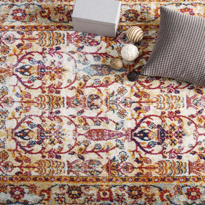 Entourage Jessa Distressed Vintage Floral Lattice Area Rug by Modway