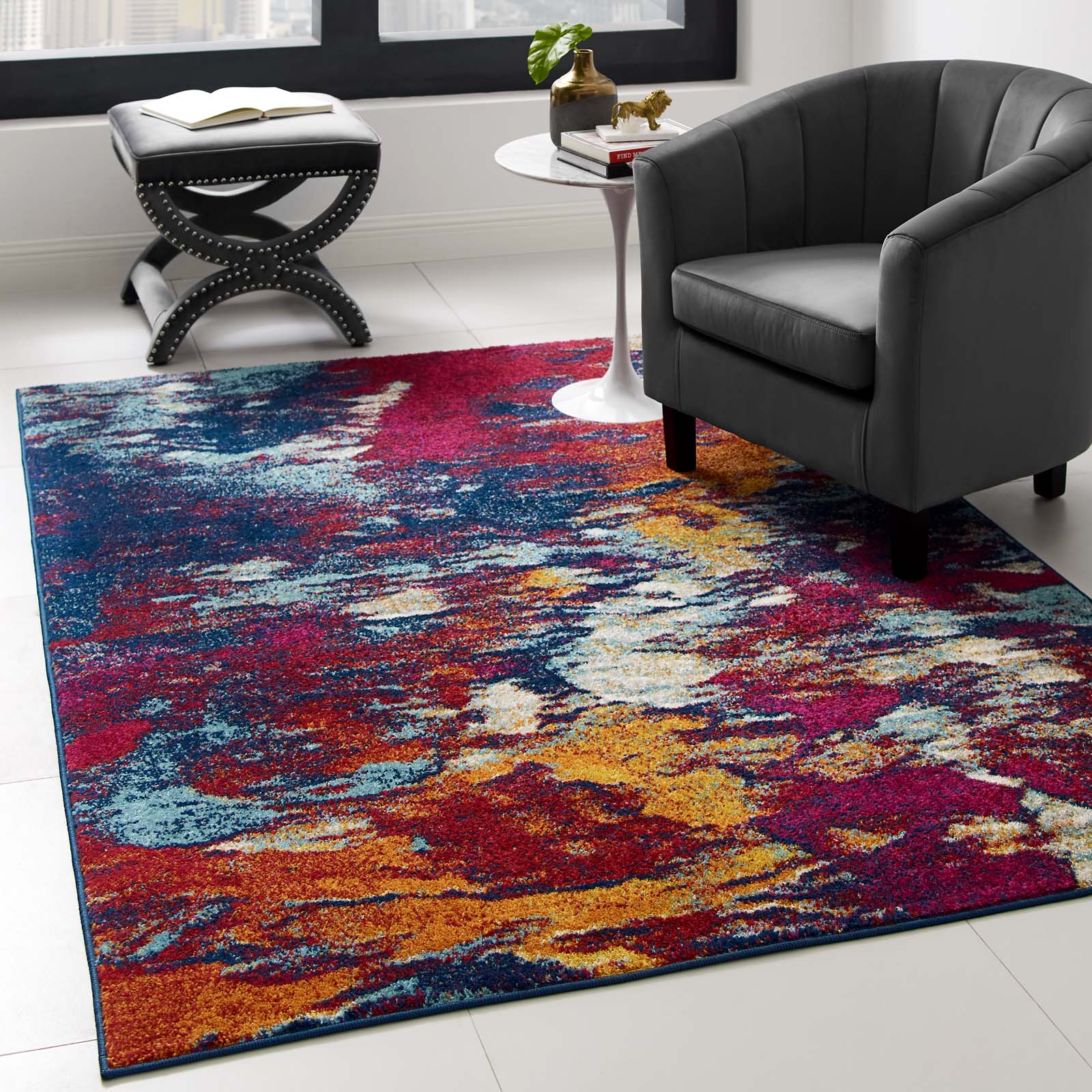 Entourage Foliage Contemporary Modern Abstract Area Rug by Modway