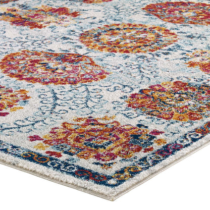 Entourage Kensie Distressed Floral Moroccan Trellis Area Rug by Modway