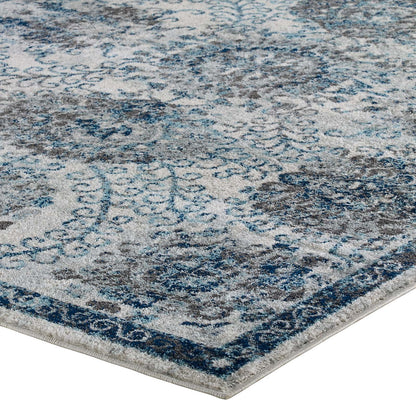 Entourage Kensie Distressed Floral Moroccan Trellis Area Rug by Modway