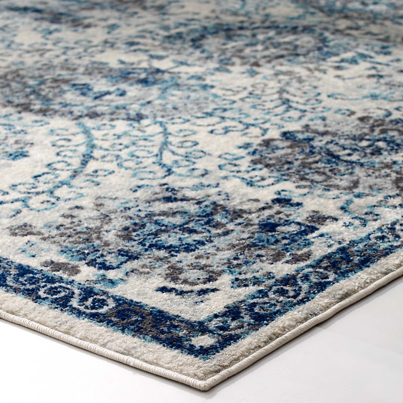 Entourage Kensie Distressed Floral Moroccan Trellis Area Rug by Modway