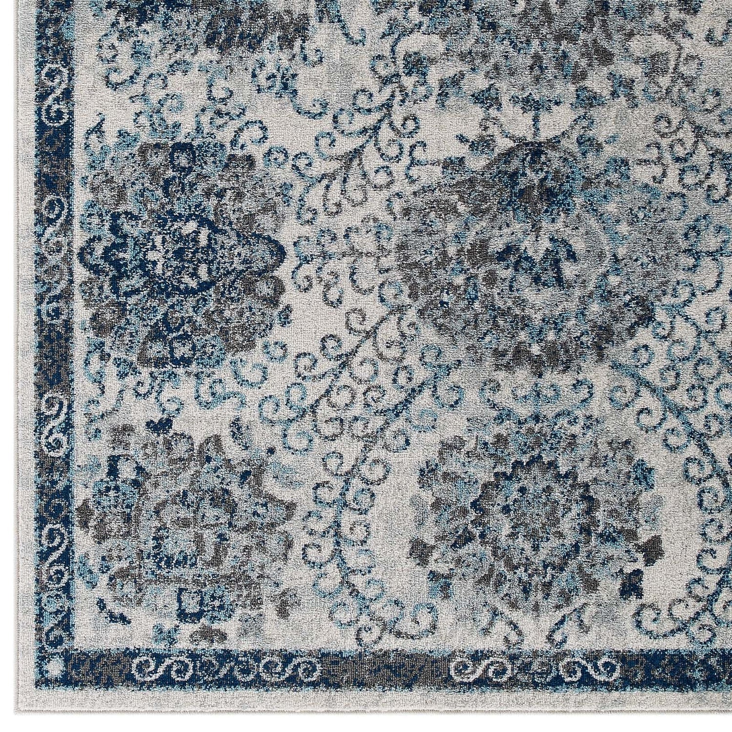 Entourage Kensie Distressed Floral Moroccan Trellis Area Rug by Modway