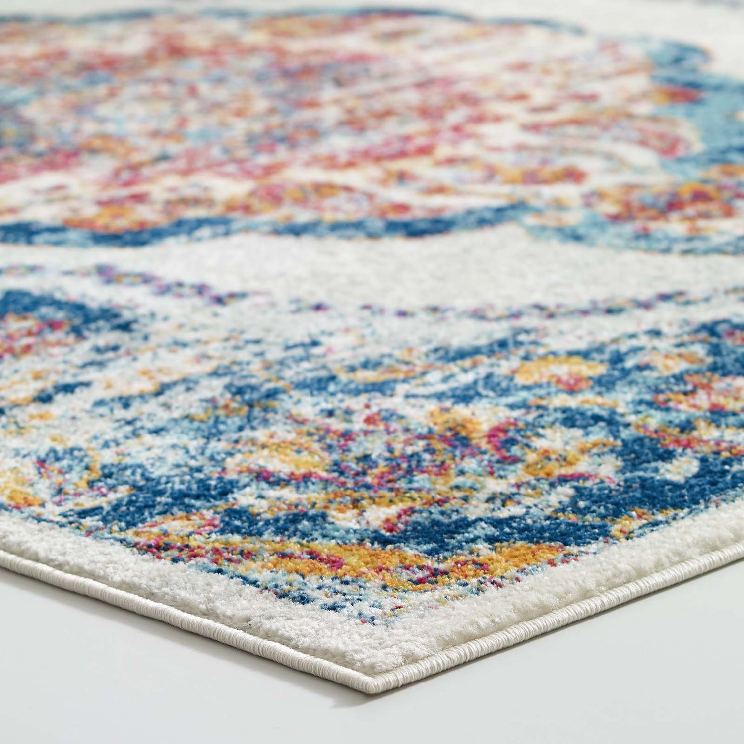 Entourage Malia Distressed Vintage Floral Vintage Medallion Area Rug by Modway