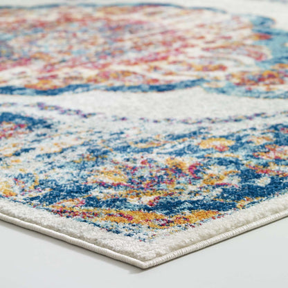 Entourage Malia Distressed Vintage Floral Vintage Medallion Area Rug by Modway