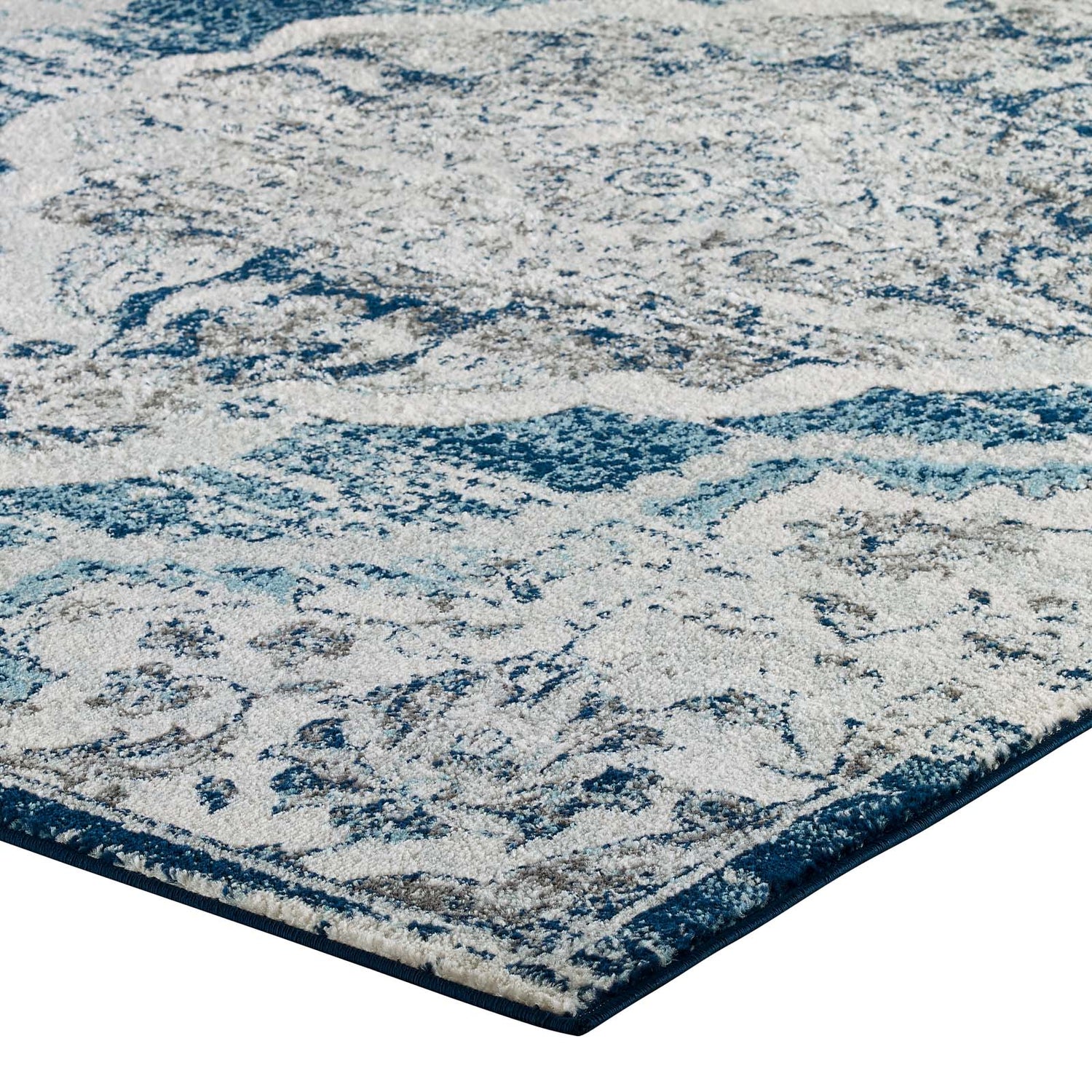 Entourage Malia Distressed Vintage Floral Vintage Medallion Area Rug by Modway
