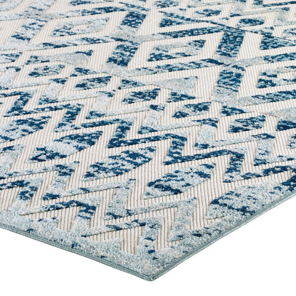 Reflect Tamako Diamond and Chevron Moroccan Trellis Indoor / Outdoor Area Rug by Modway