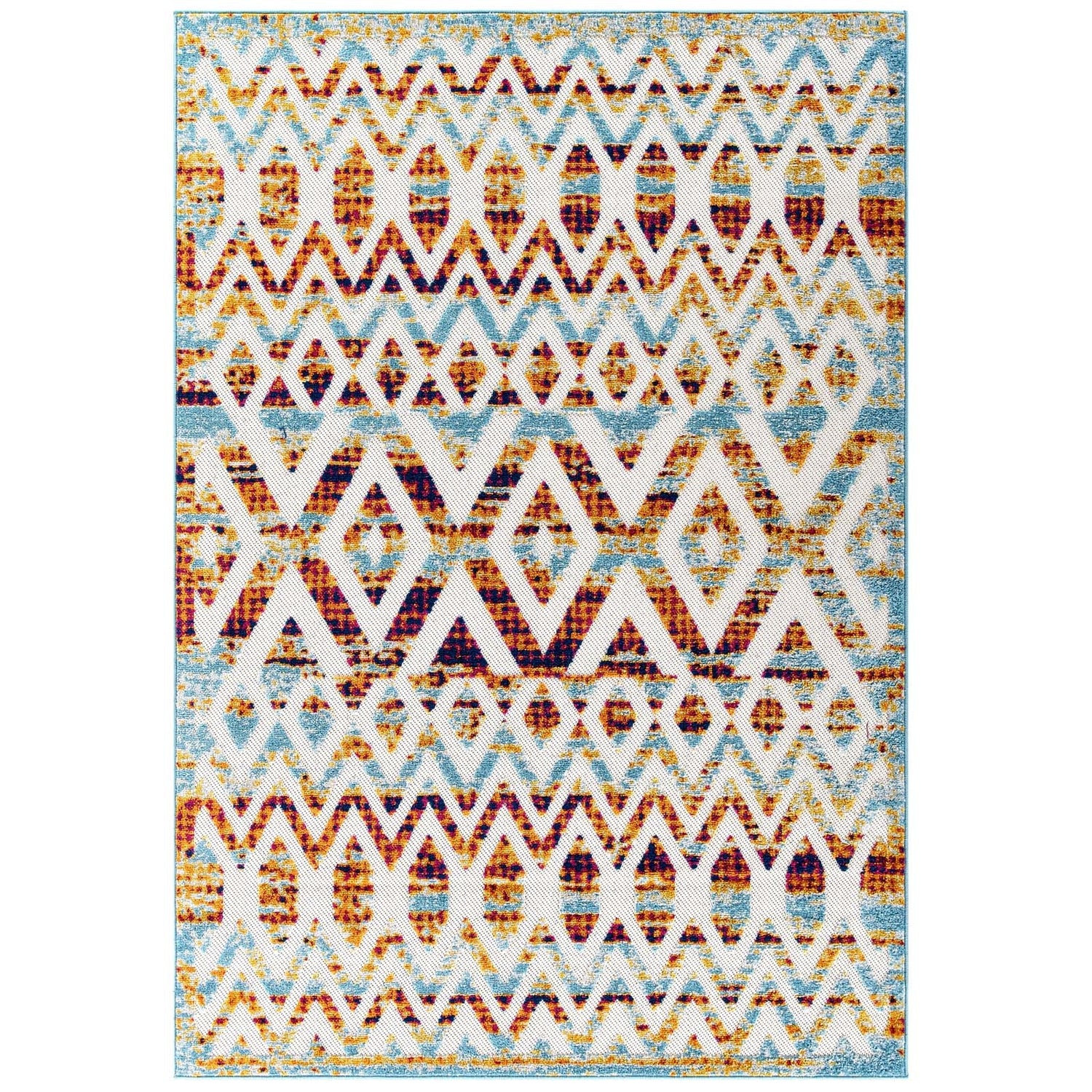 Reflect Tamako Diamond and Chevron Moroccan Trellis Indoor / Outdoor Area Rug by Modway