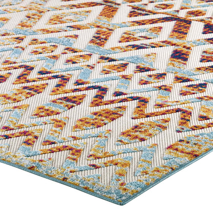 Reflect Tamako Diamond and Chevron Moroccan Trellis Indoor / Outdoor Area Rug by Modway