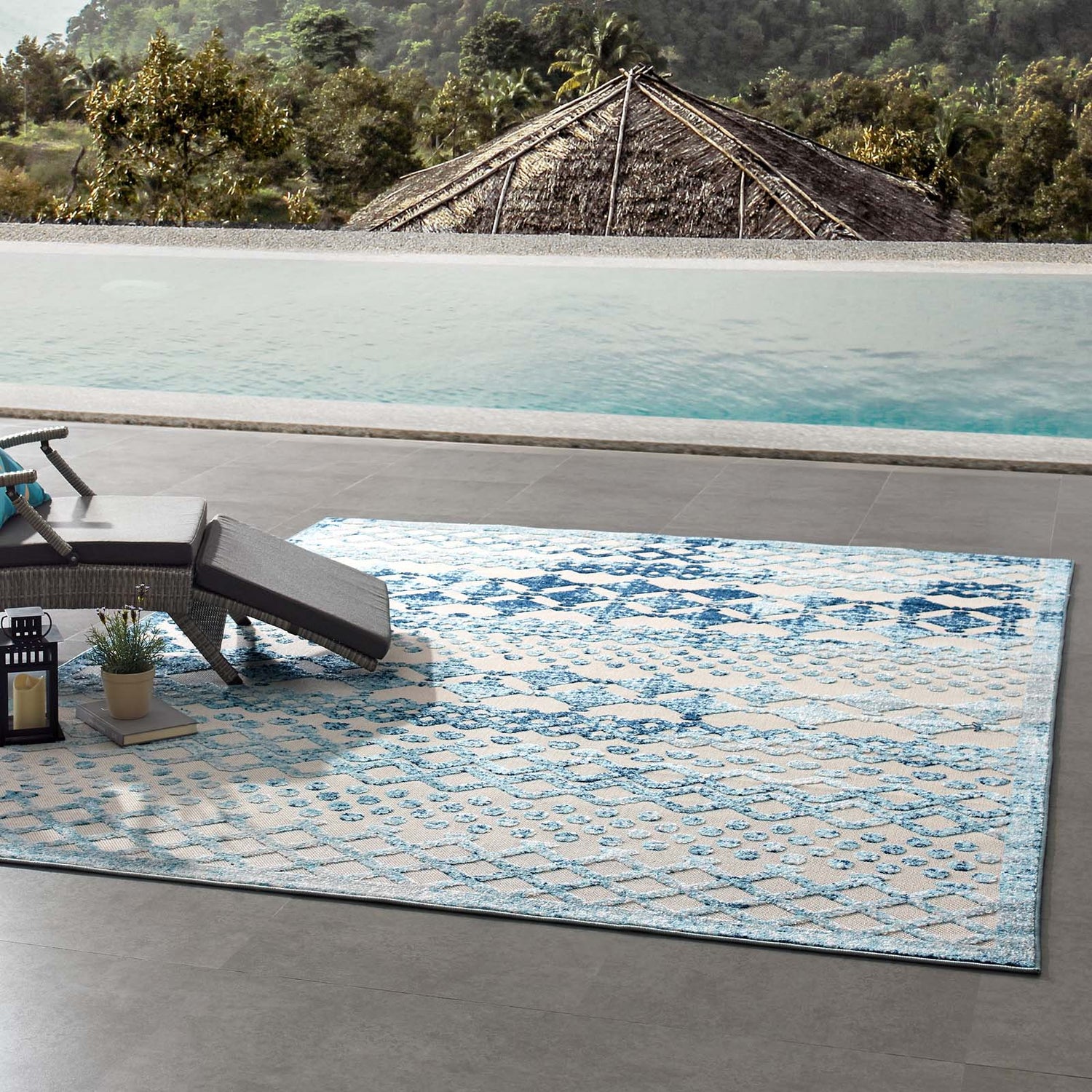 Reflect Giada Abstract Diamond Moroccan Trellis Indoor/Outdoor Area Rug by Modway