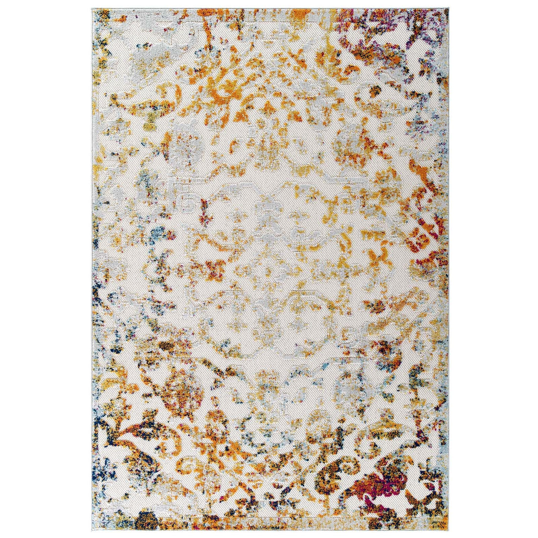 Reflect Primrose Ornate Floral Lattice Indoor/Outdoor Area Rug by Modway