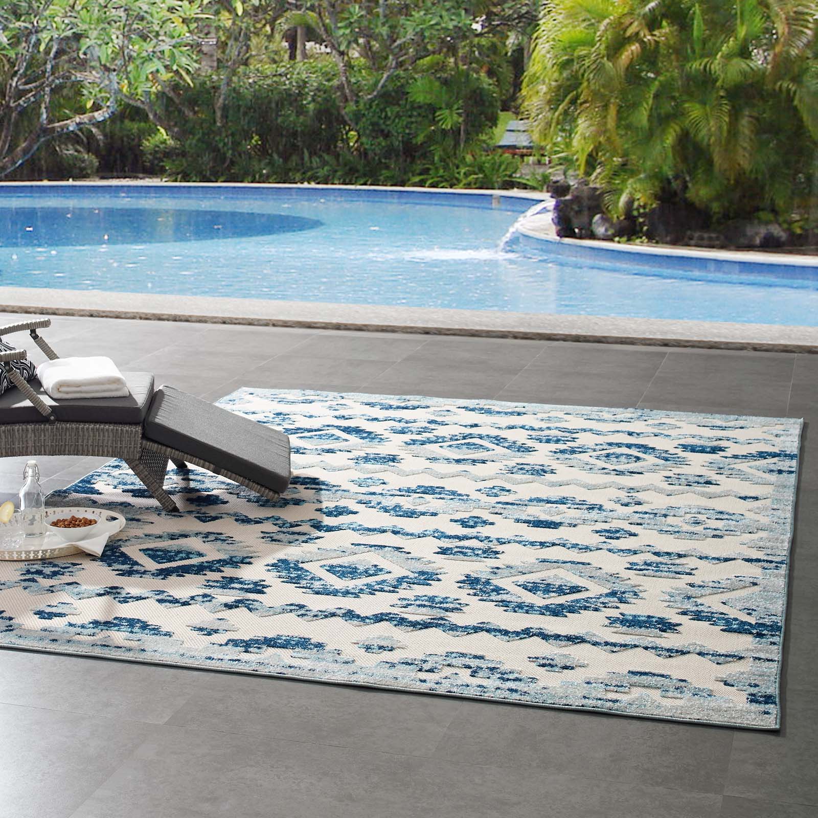 Reflect Takara Abstract Diamond Moroccan Trellis Indoor and Outdoor Area Rug by Modway