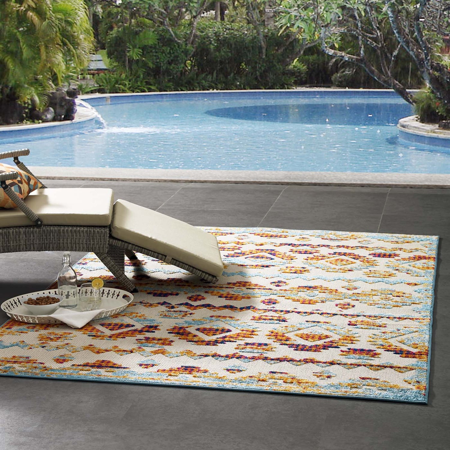 Reflect Takara Abstract Diamond Moroccan Trellis Indoor and Outdoor Area Rug by Modway