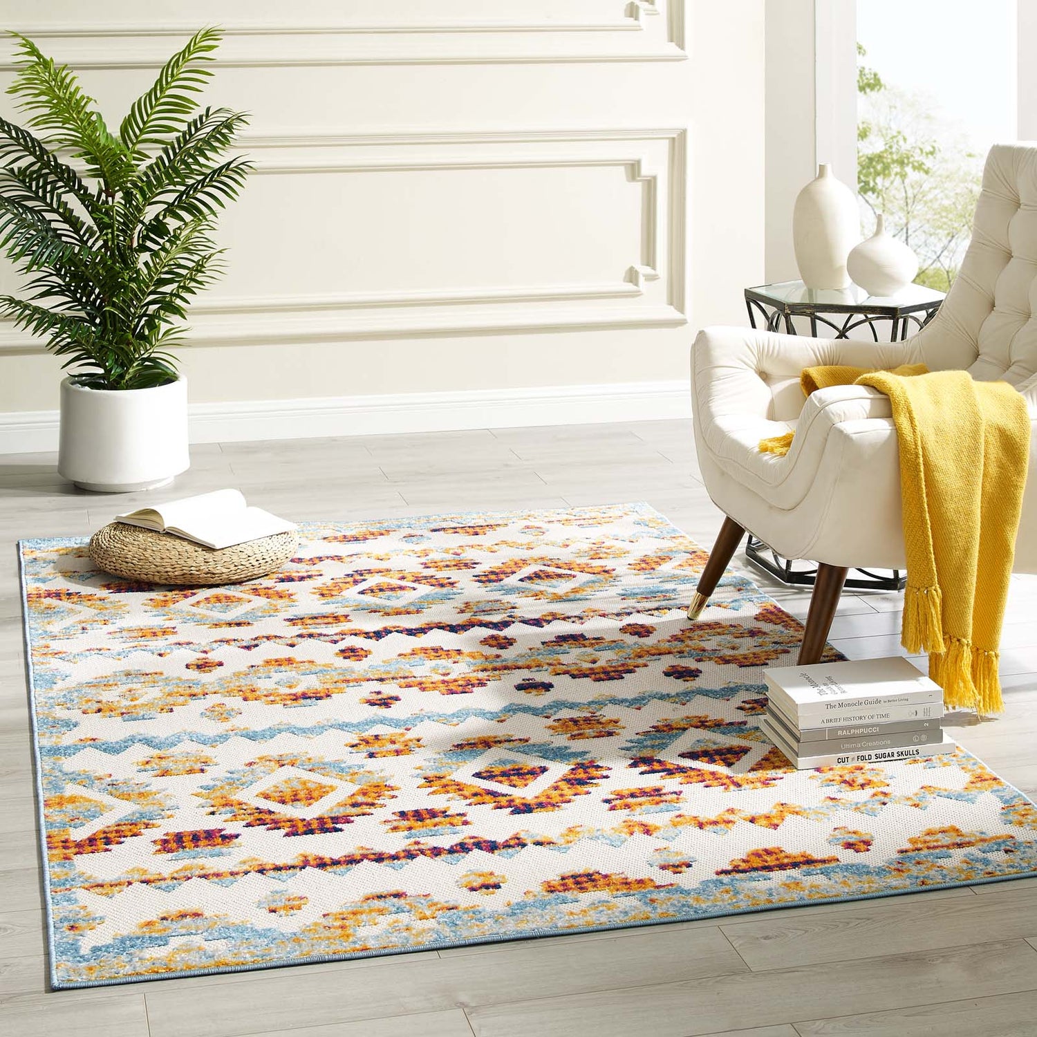 Reflect Takara Abstract Diamond Moroccan Trellis Indoor and Outdoor Area Rug by Modway