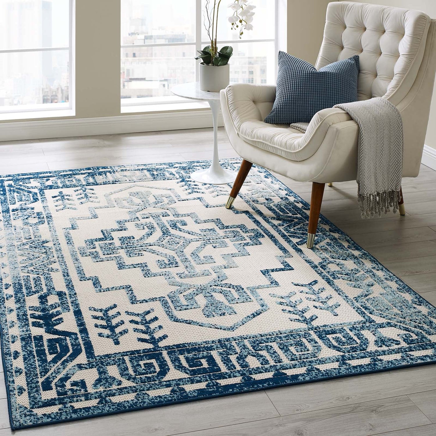 Reflect Nyssa Distressed Geometric Southwestern Aztec Indoor/Outdoor Area Rug by Modway