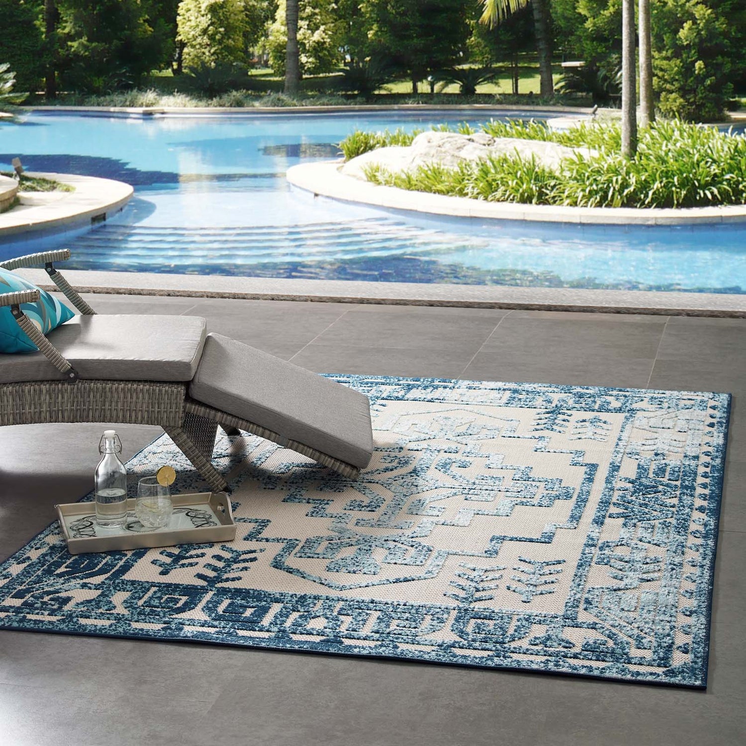 Reflect Nyssa Distressed Geometric Southwestern Aztec Indoor/Outdoor Area Rug by Modway