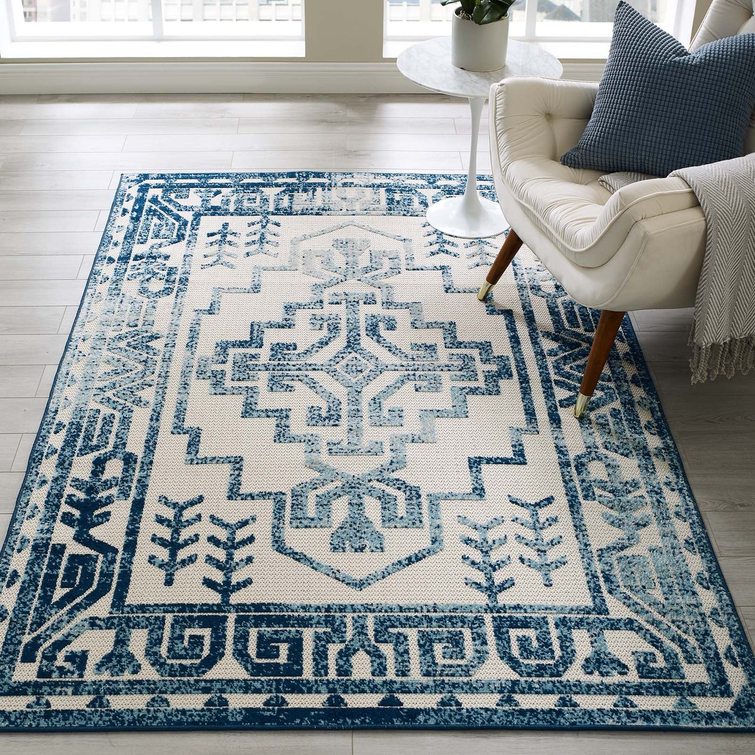 Reflect Nyssa Distressed Geometric Southwestern Aztec Indoor/Outdoor Area Rug by Modway