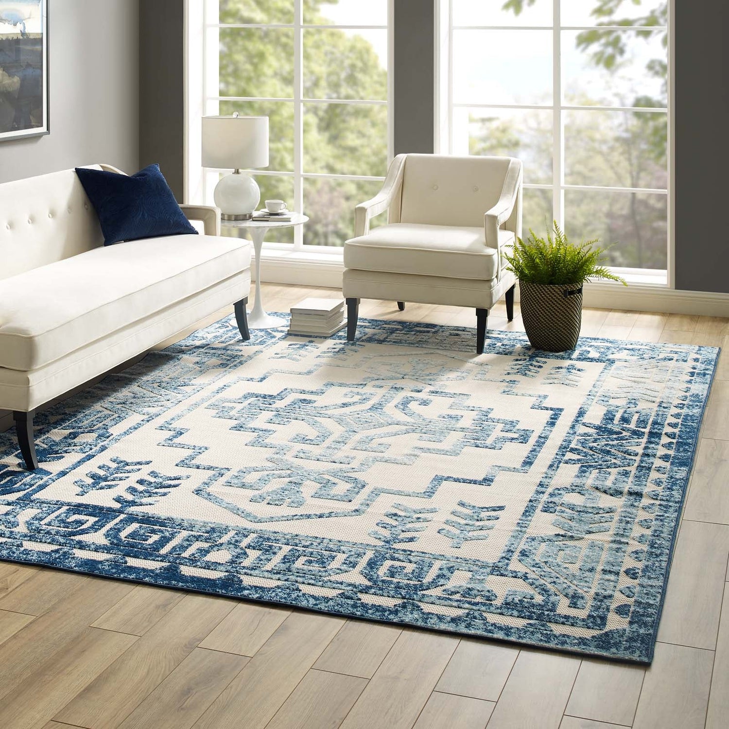 Reflect Nyssa Distressed Geometric Southwestern Aztec Indoor/Outdoor Area Rug by Modway