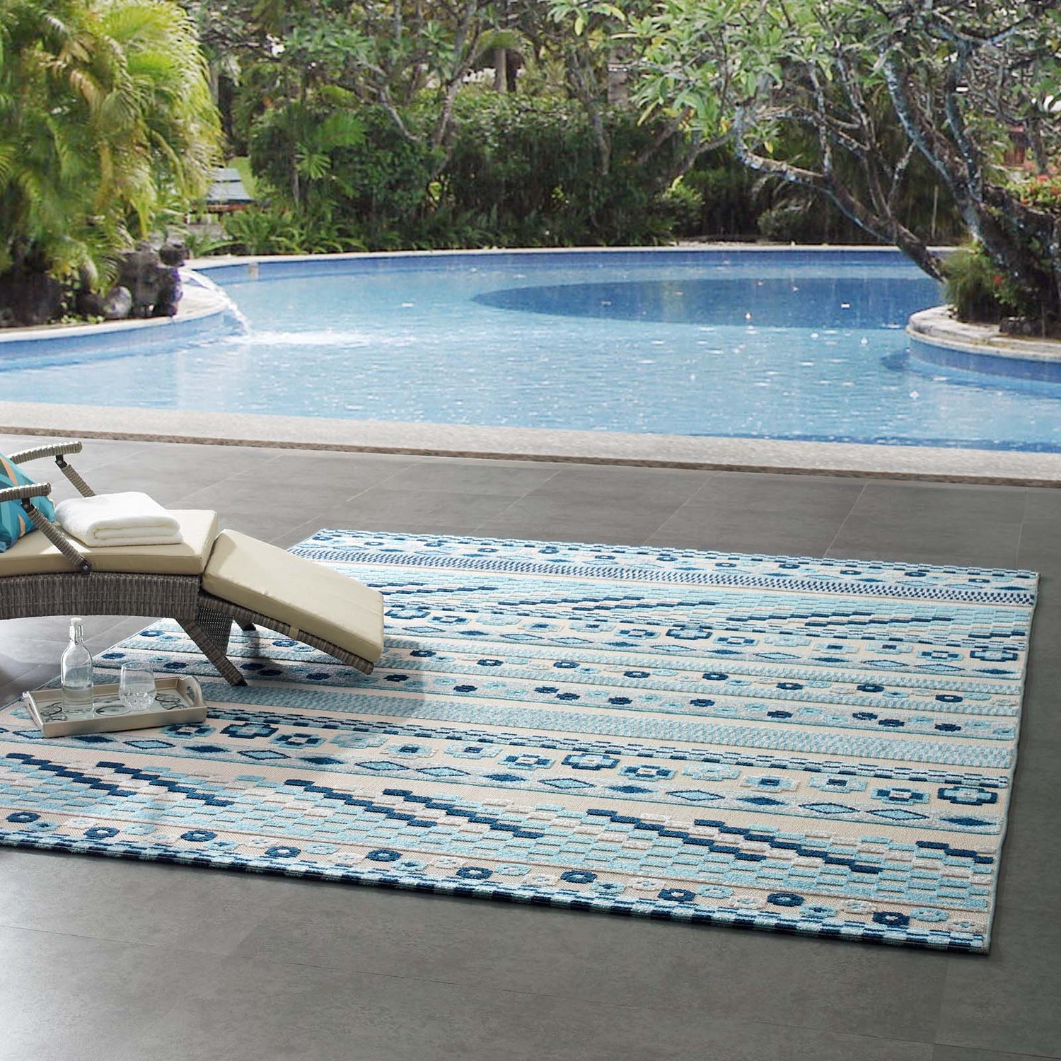 Reflect Cadhla Vintage Abstract Geometric Lattice Indoor and Outdoor Area Rug by Modway