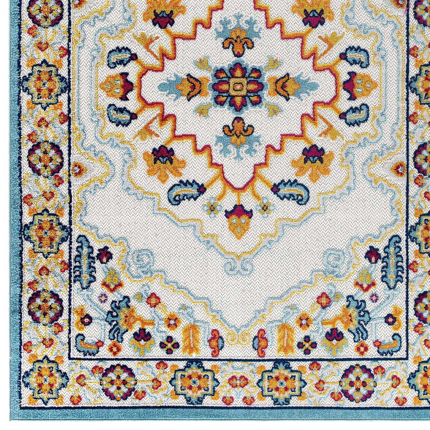 Reflect Ansel Distressed Floral Vintage Medallion Indoor and Outdoor Area Rug by Modway