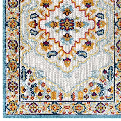 Reflect Ansel Distressed Floral Vintage Medallion Indoor and Outdoor Area Rug by Modway