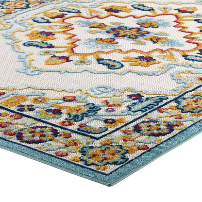 Reflect Ansel Distressed Floral Vintage Medallion Indoor and Outdoor Area Rug by Modway